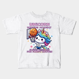 Unicorn Dunking Academy Kids T-Shirt